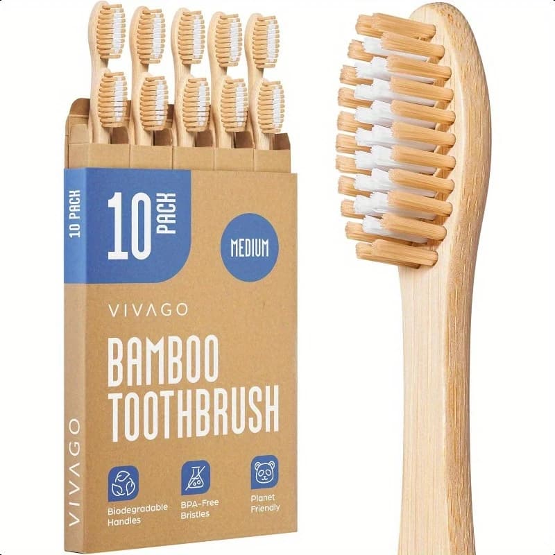 10pcs High-Quality Bamboo Toothbrushes