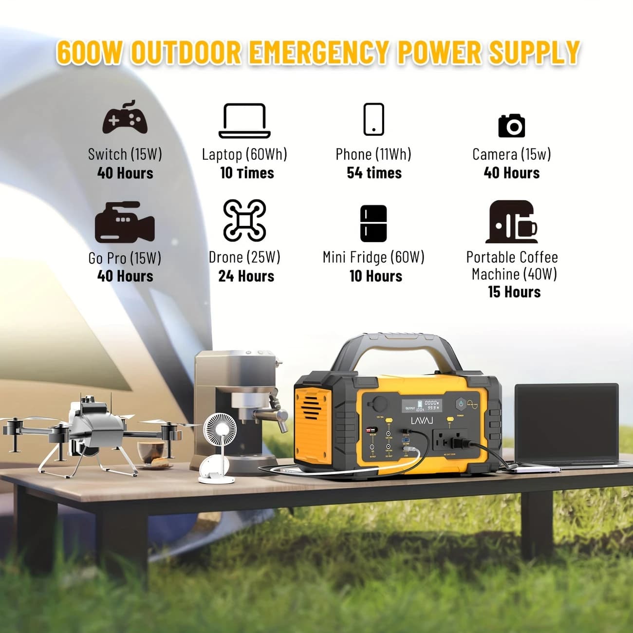 600W Solar Generator with 200W Solar Panel 